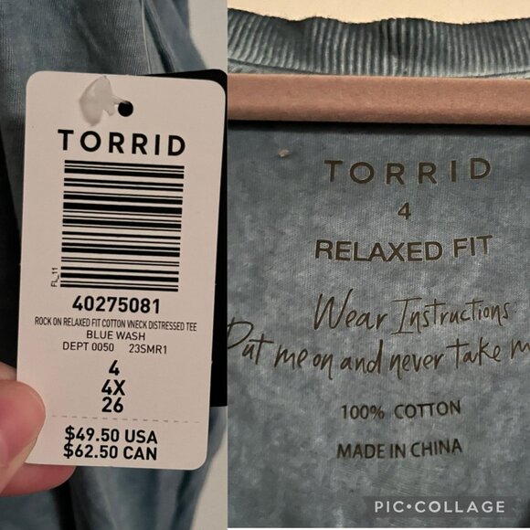 Torrid Size 4 Love Forever Relaxed Fit Signature Jersey V-Neck Destructed Tee - Picture 5 of 7